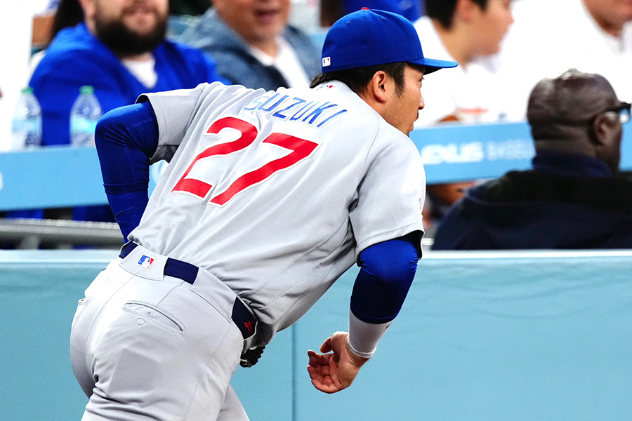 ドジャース戦に出場したカブス・鈴木誠也【写真：黒澤崇】