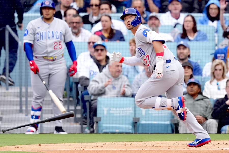 ドジャース戦で本塁打を放ったカブス・鈴木誠也【写真：黒澤崇】