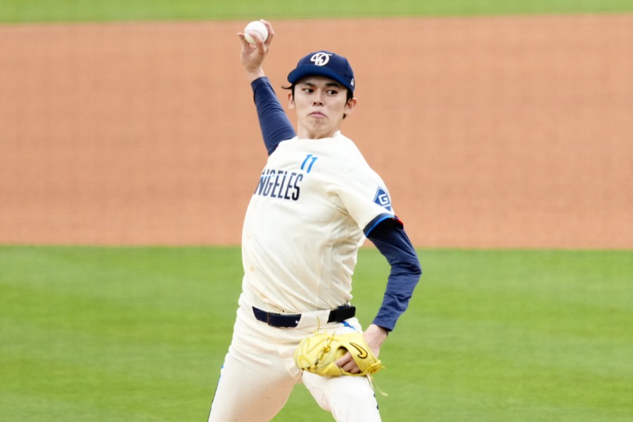 カブス戦に先発したドジャース・佐々木朗希【写真：黒澤崇】