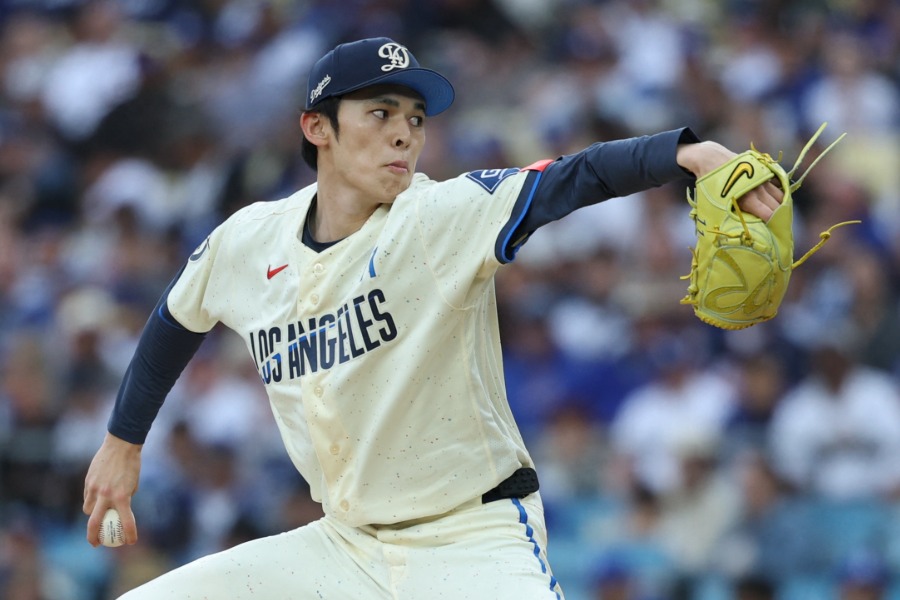 カブス戦で力投したドジャース・佐々木朗希【写真：ロイター】