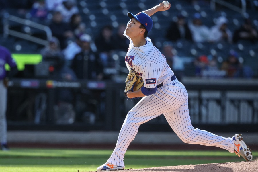 ロッキーズ戦に先発したメッツ・千賀滉大【写真：ロイター】