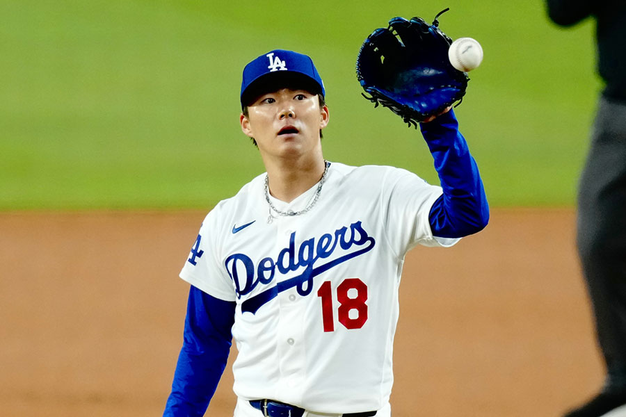 マーリンズ戦に先発したドジャース・山本由伸【写真：黒澤崇】
