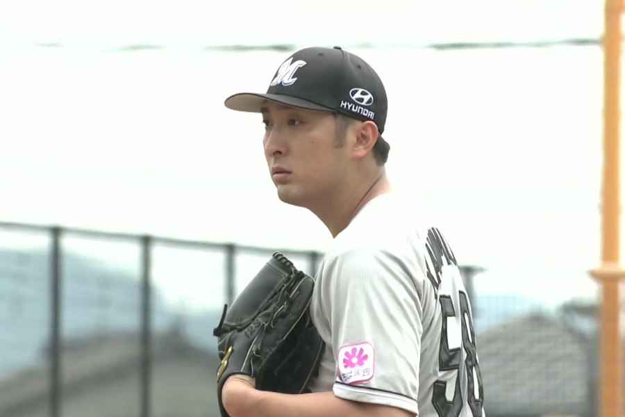 ソフトバンクに登板したロッテ・河村説人【画像：パーソル パ・リーグTV】