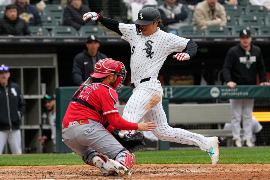 果敢に本塁を狙ったWソックス・村上宗隆【写真：アフロ】