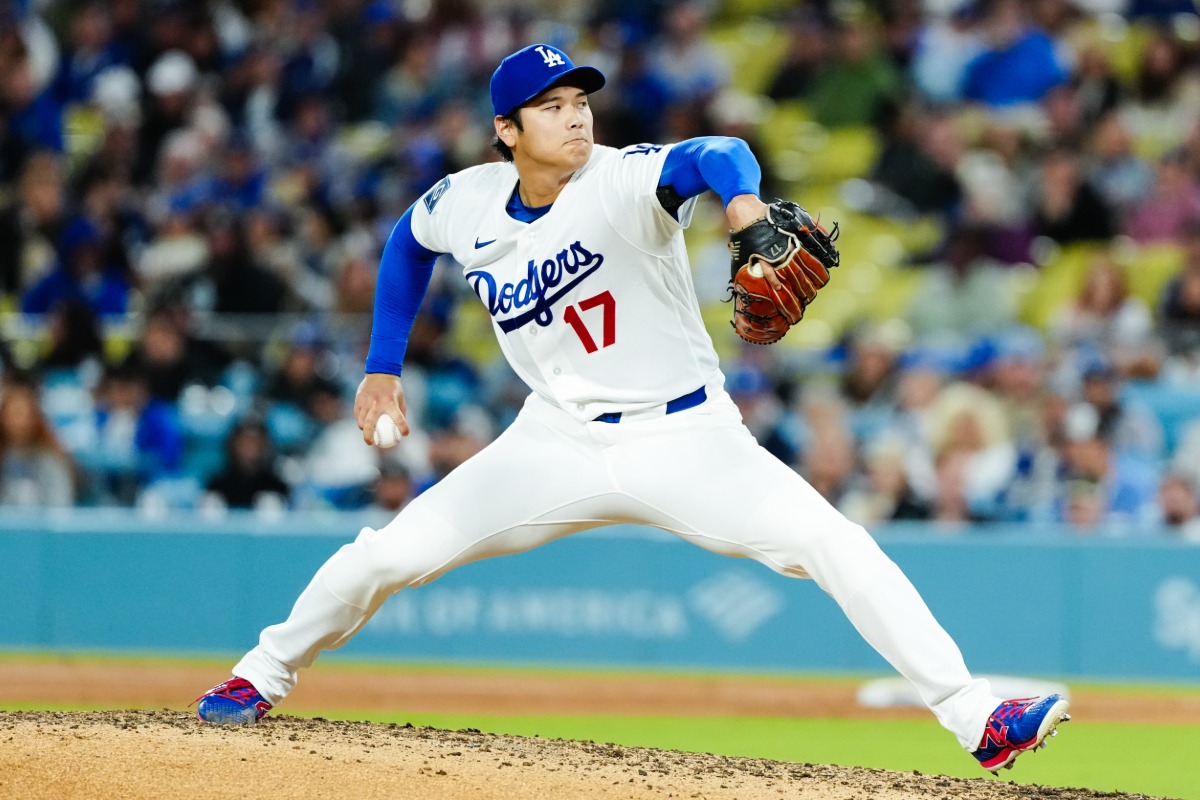 マーリンズ戦で力投したドジャース・大谷翔平【写真：黒澤崇】