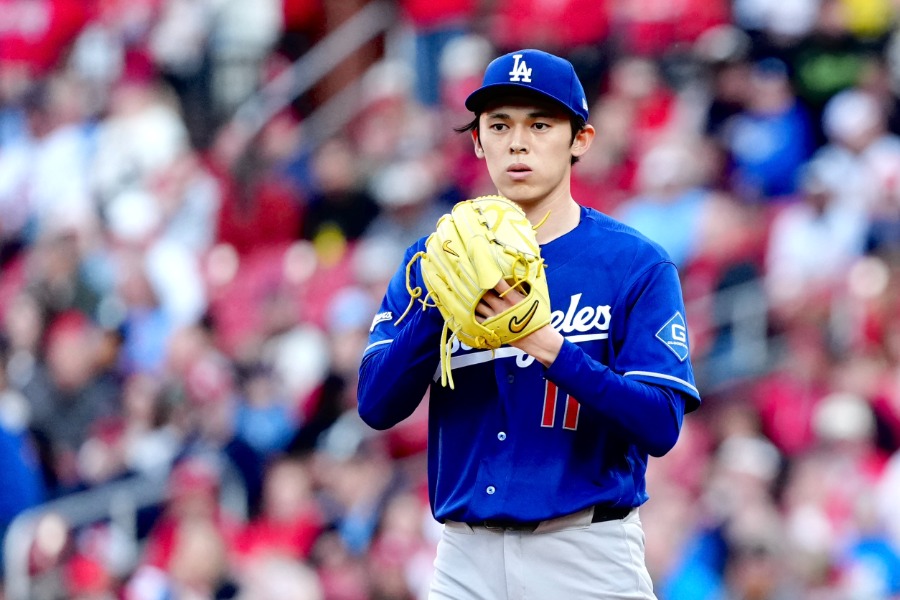 カージナルス戦に先発したドジャース・佐々木朗希【写真：黒澤崇】