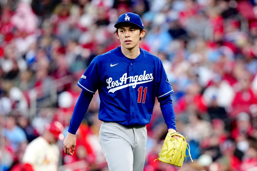 カージナルス戦に先発したドジャース・佐々木朗希【写真：黒澤崇】