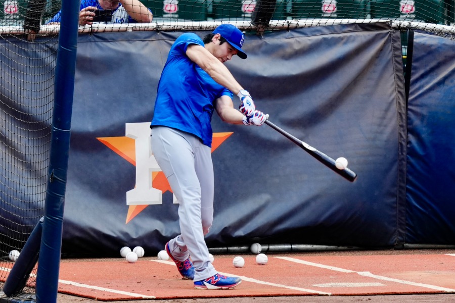 フリー打撃を行ったドジャース・大谷翔平【写真：黒澤崇】