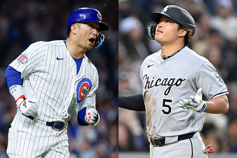 カブス・鈴木誠也（左）とホワイトソックス・村上宗隆【写真：ロイター】