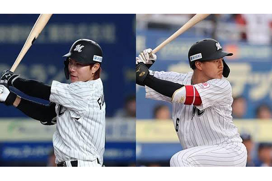 ロッテ・藤原恭大（左）と西川史礁 【写真：球団提供】