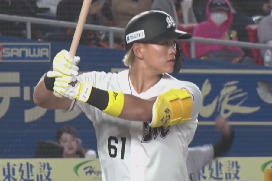 巨人戦に出場したロッテ・山本大斗【画像：パーソル パ・リーグTV】
