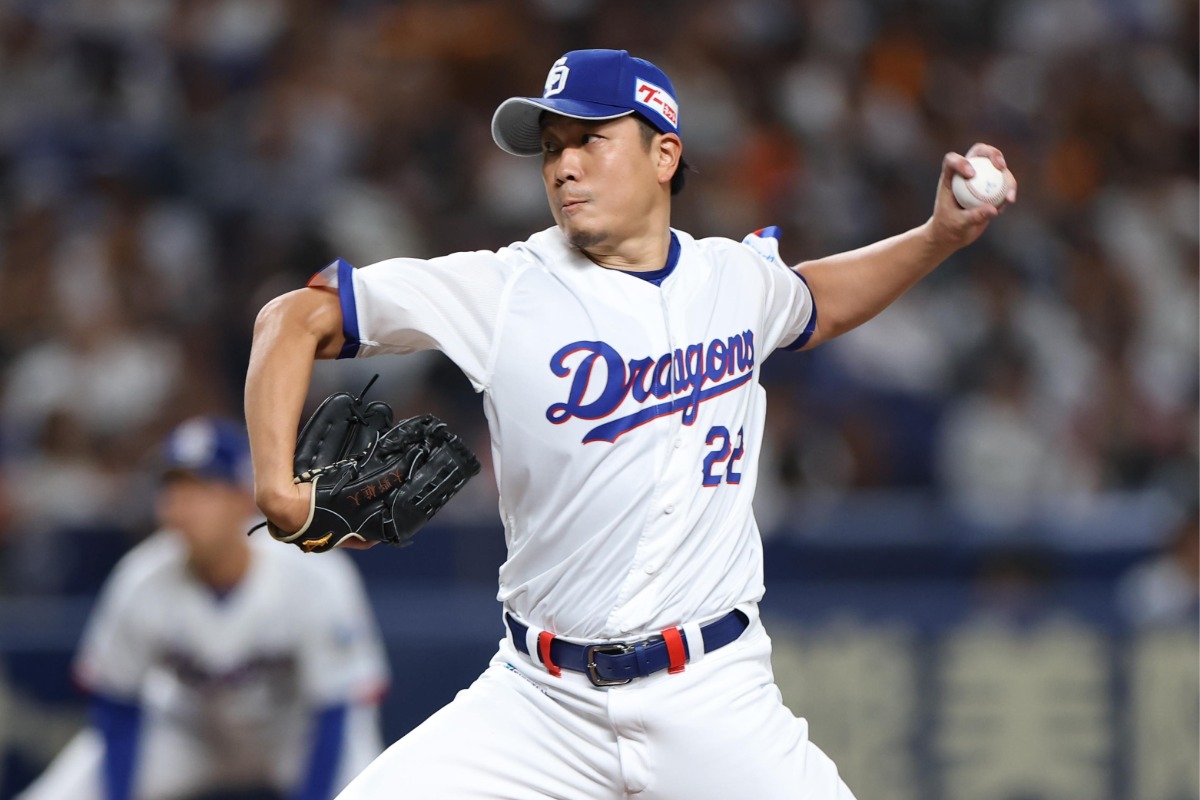 巨人戦で7回無失点の好投をみせ、4勝目をあげた中日・大野雄大【写真提供：産経新聞社】