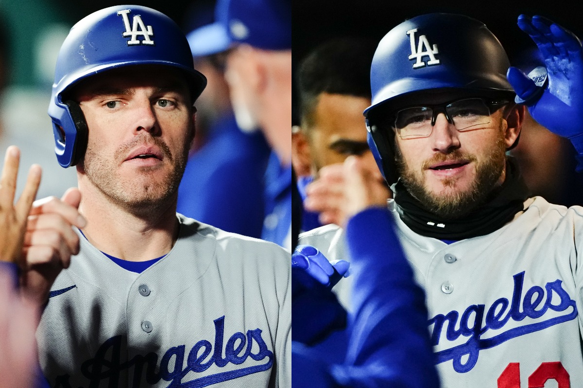 ドジャースのフリーマン（左）とマンシー【写真：黒澤崇】