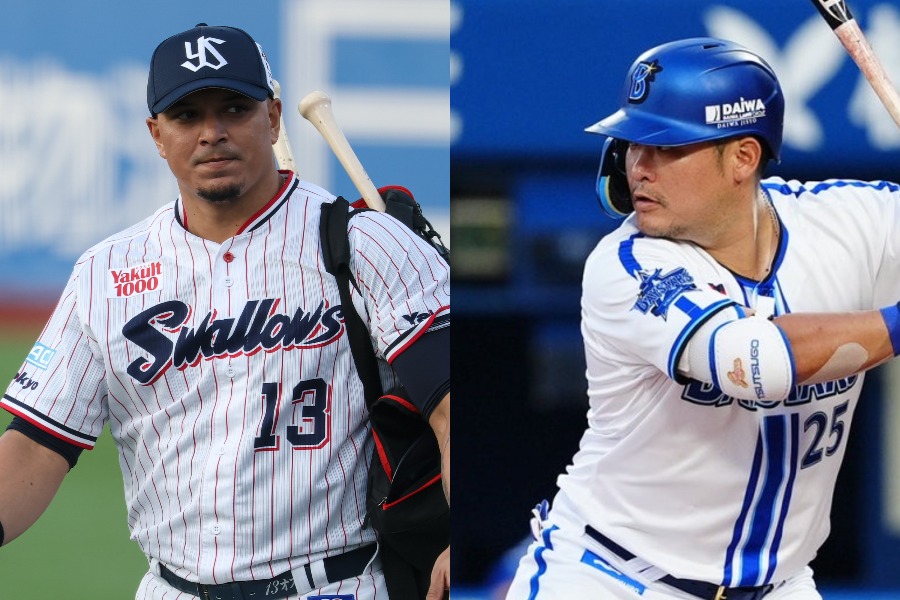 ヤクルトのホセ・オスナ（左）とDeNA・筒香嘉智【写真：小林靖、加治屋友輝】