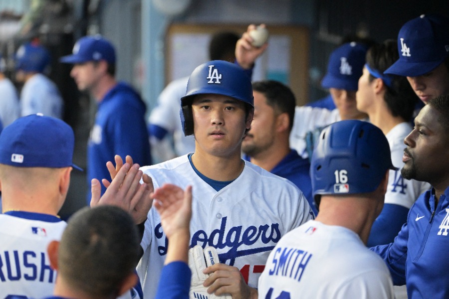 第2打席で7号を放ったドジャース・大谷翔平【写真：ロイター】