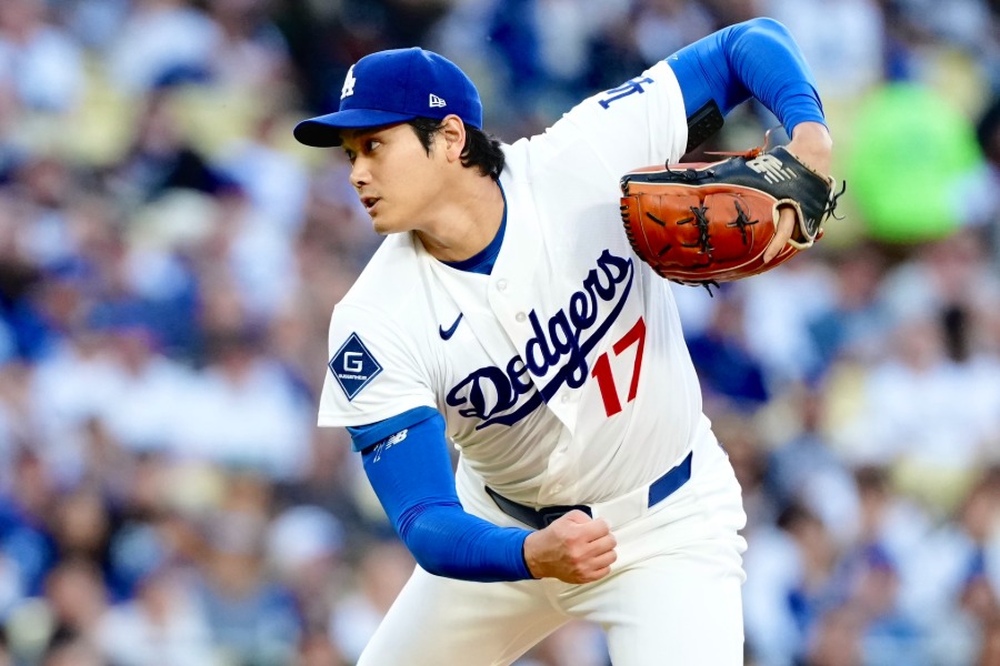 ジャイアンツ戦に登板したドジャース・大谷翔平【写真:黒澤崇】