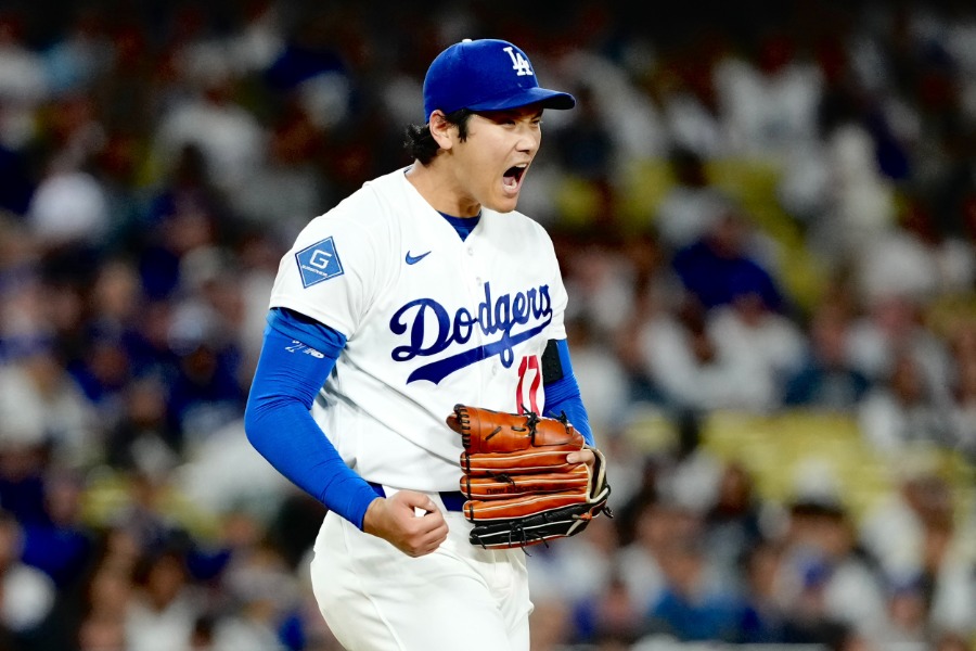 ジャイアンツ戦に登板したドジャース・大谷翔平【写真：黒澤崇】