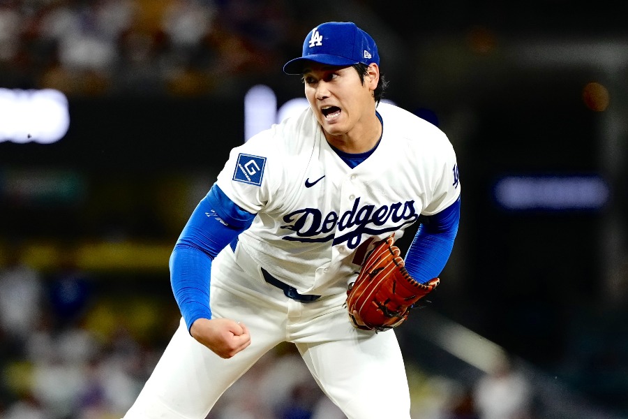 ジャイアンツ戦に登板したドジャース・大谷翔平【写真：黒澤崇】