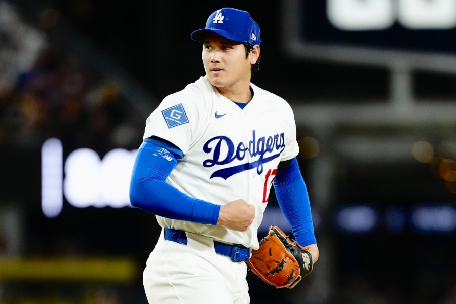 ジャイアンツ戦で力投したドジャース・大谷翔平【写真：黒澤崇】