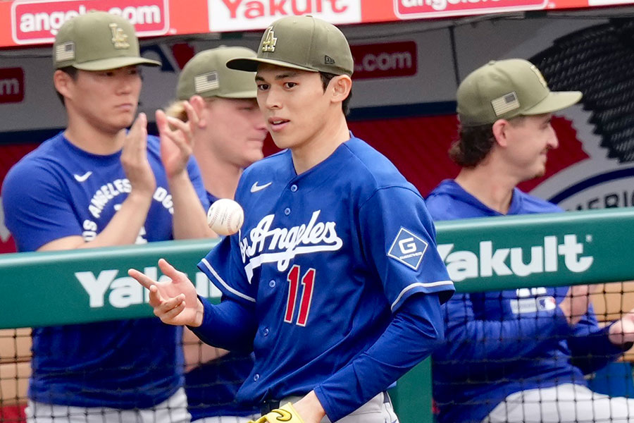 エンゼルス戦で2勝目を挙げたドジャース・佐々木朗希【写真：黒澤崇】