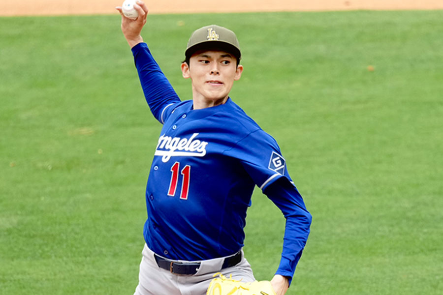 エンゼルス戦で2勝目を挙げたドジャース・佐々木朗希【写真：黒澤崇】