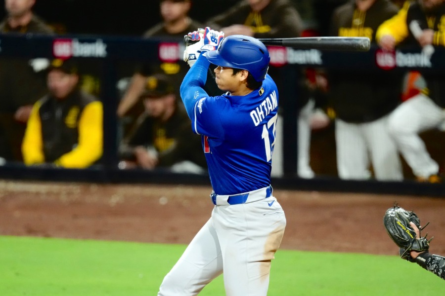パドレス戦に出場するドジャース・大谷翔平【写真：黒澤崇】