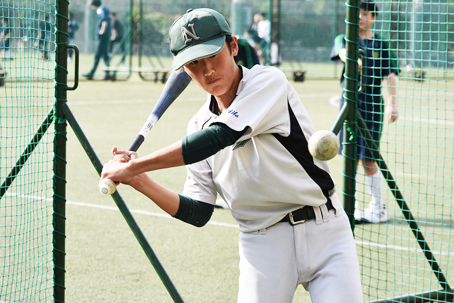 東京農大一中での打撃計測の様子【写真：高橋幸司】