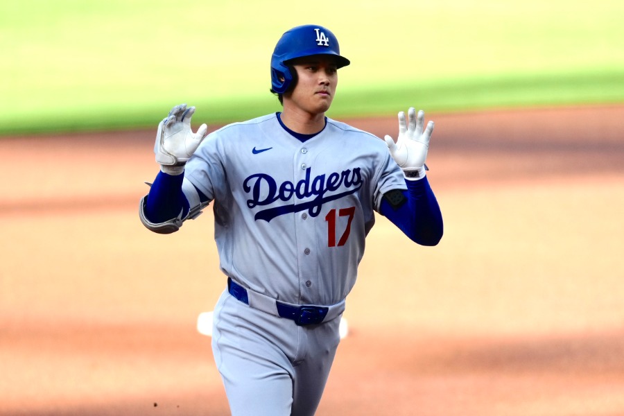 初回に本塁打を放ったドジャース・大谷翔平【写真：黒澤崇】
