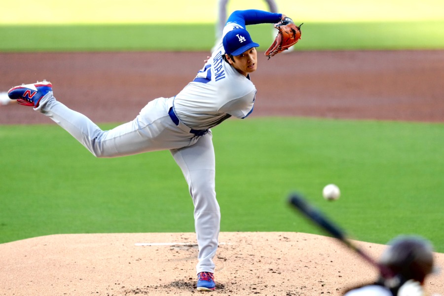 パドレス戦で力投したドジャース・大谷翔平【写真:黒澤崇】