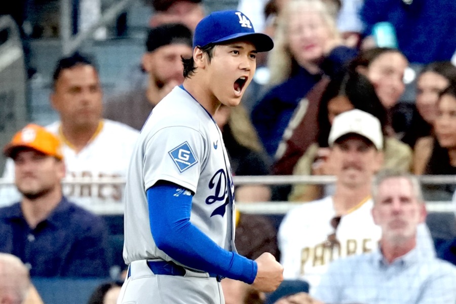 ピンチを凌いだドジャース・大谷翔平【写真：黒澤崇】