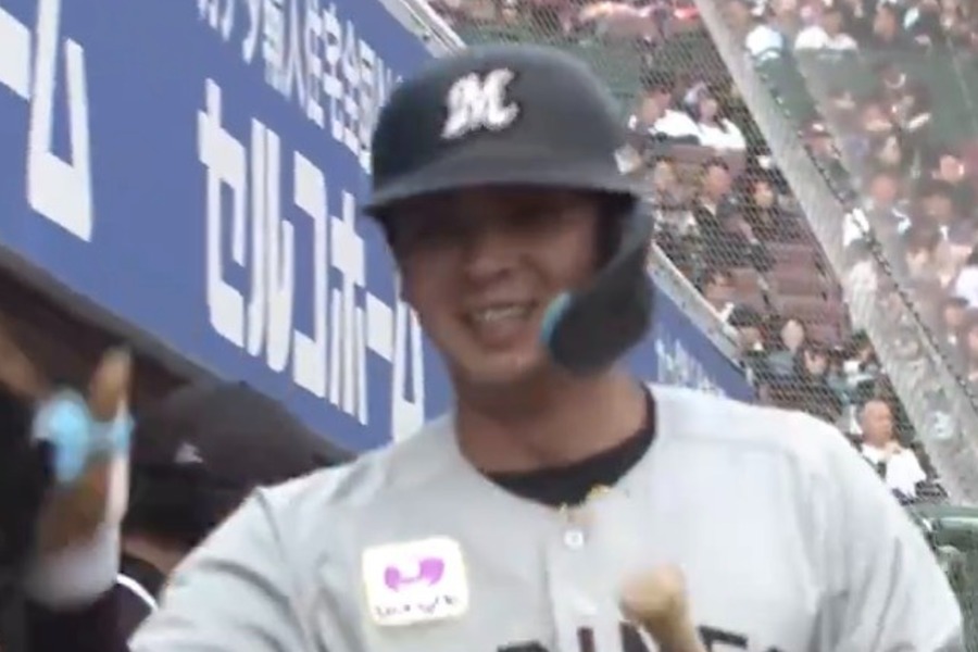 楽天戦で本塁打を放ったロッテ・ 井上広大【画像:パーソル パ・リーグTV】