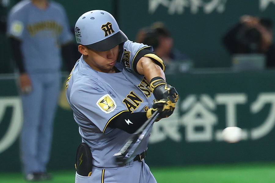 23日の巨人戦で決勝打を放った阪神・立石正広【写真：加治屋友輝】