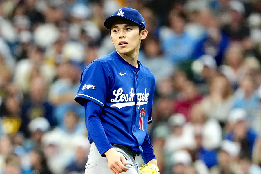 ブルワーズ戦の初回に3失点したドジャース・佐々木朗希【写真：黒澤崇】