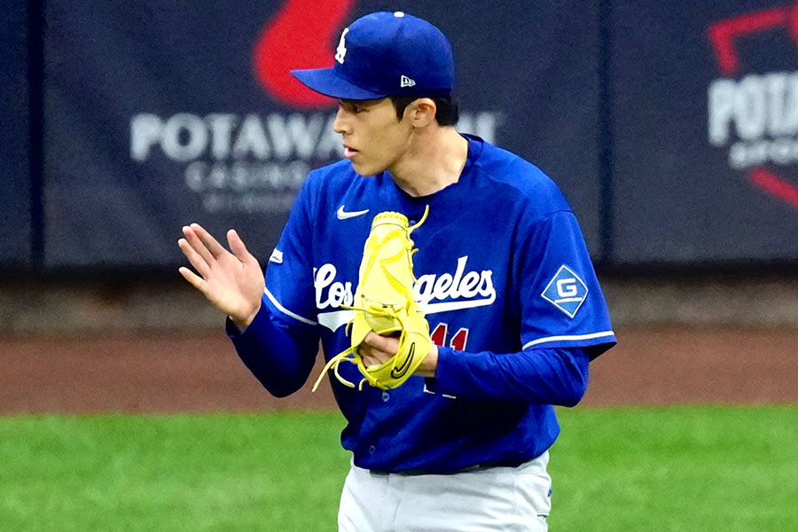 ブルワーズ戦に先発したドジャース・佐々木朗希【写真：黒澤崇】