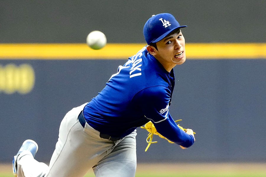 ブルワーズ戦で3勝目を挙げたドジャース・佐々木朗希【写真：黒澤崇】