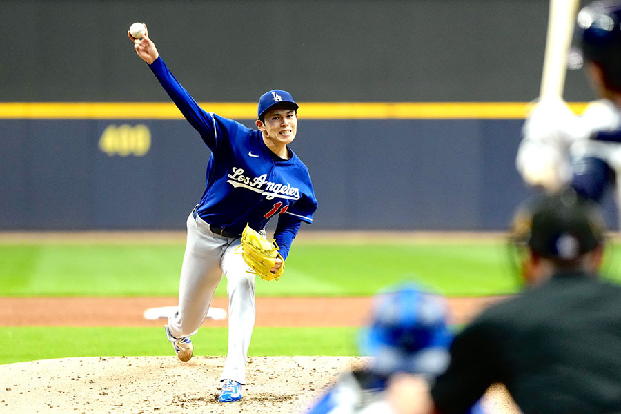 ブルワーズ戦で3勝目を挙げたドジャース・佐々木朗希【写真：黒澤崇】