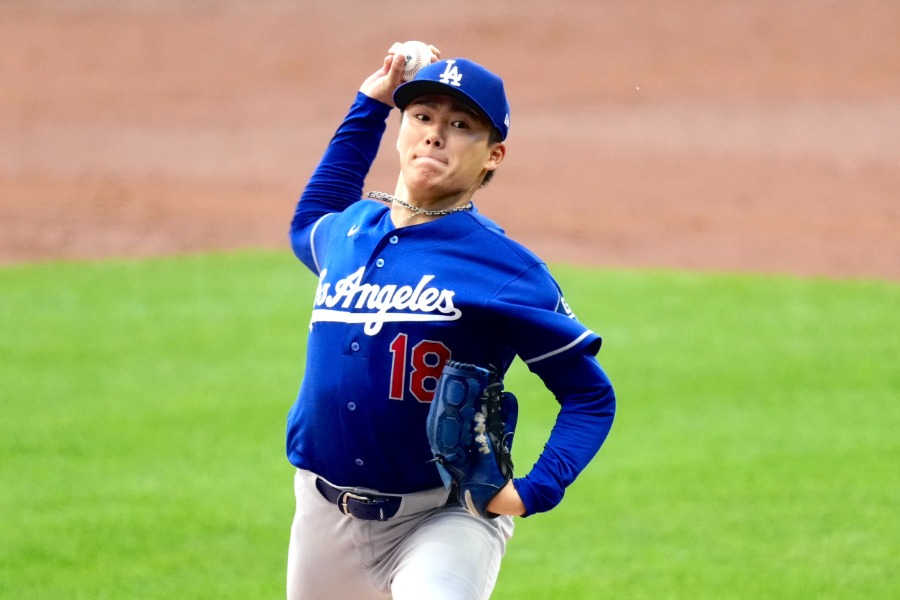 ブルワーズ戦に先発し4勝目を挙げたドジャース・山本由伸【写真：黒澤崇】