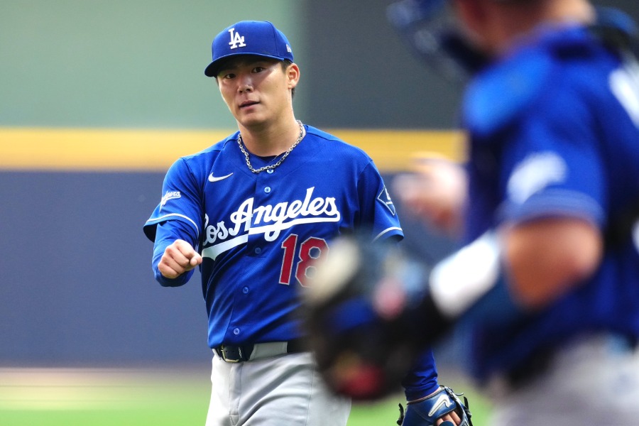 ブルワーズ戦に先発し4勝目を挙げたドジャース・山本由伸【写真：黒澤崇】