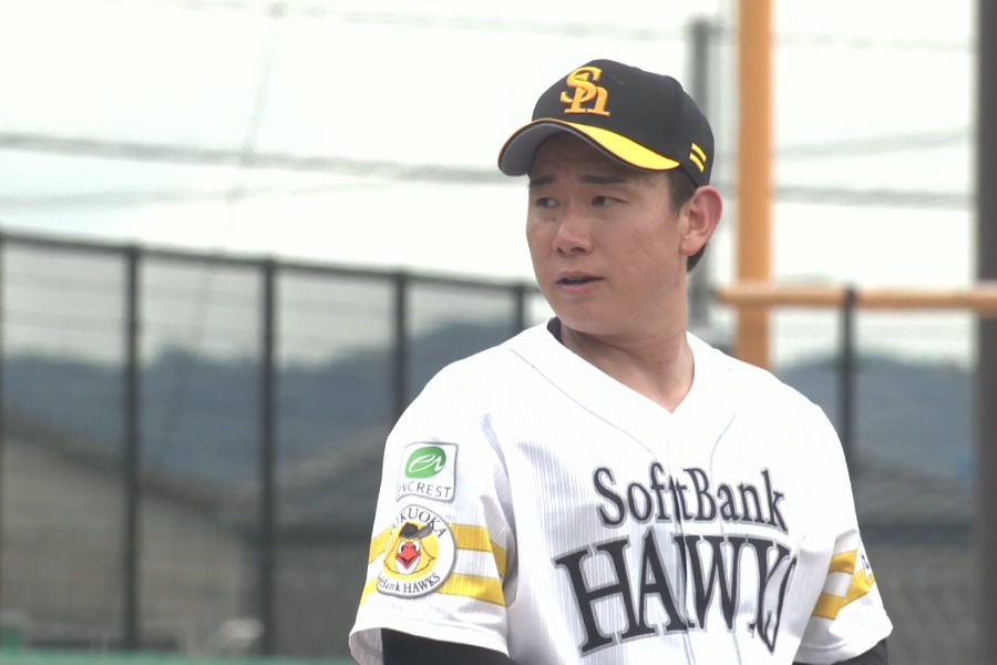 日本ハム戦に先発したソフトバンク・中村稔弥【画像：パーソル パ・リーグTV】
