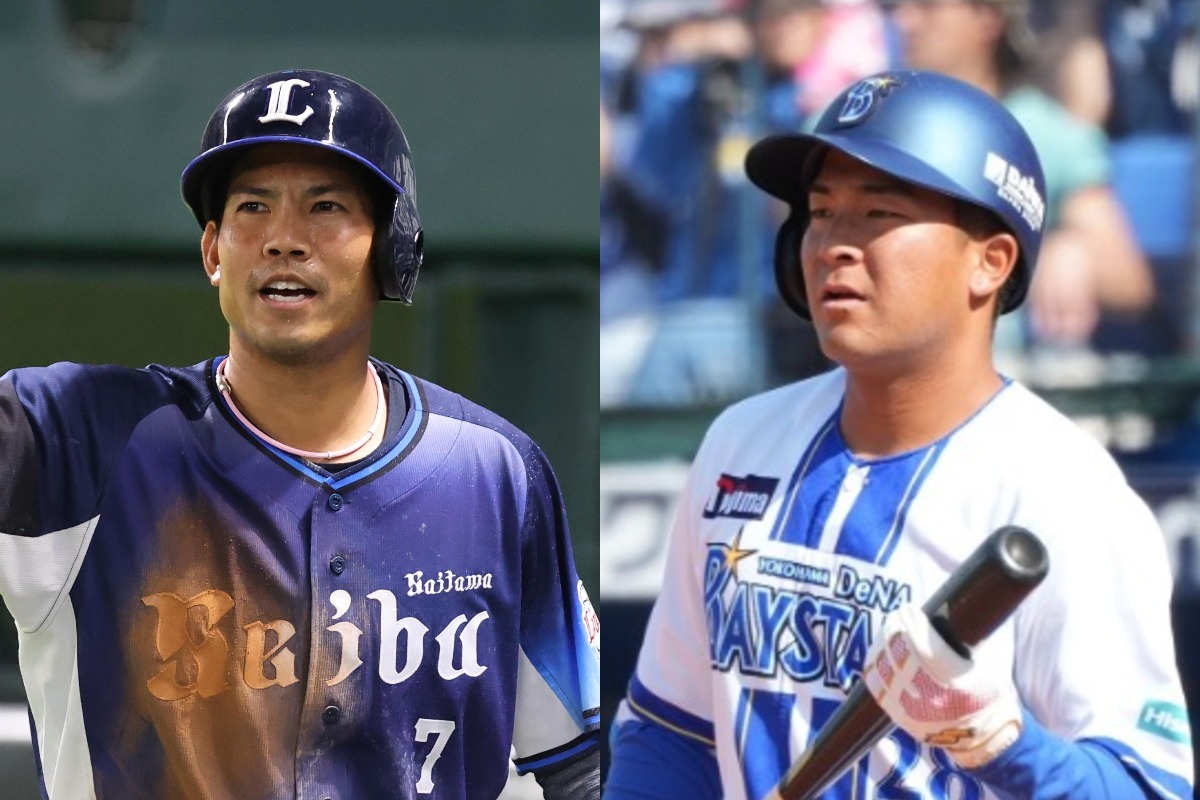 “師匠”桑原将志（左）との再会を心待ちにするDeNA勝又温史【写真：栗木一考、町田利衣】