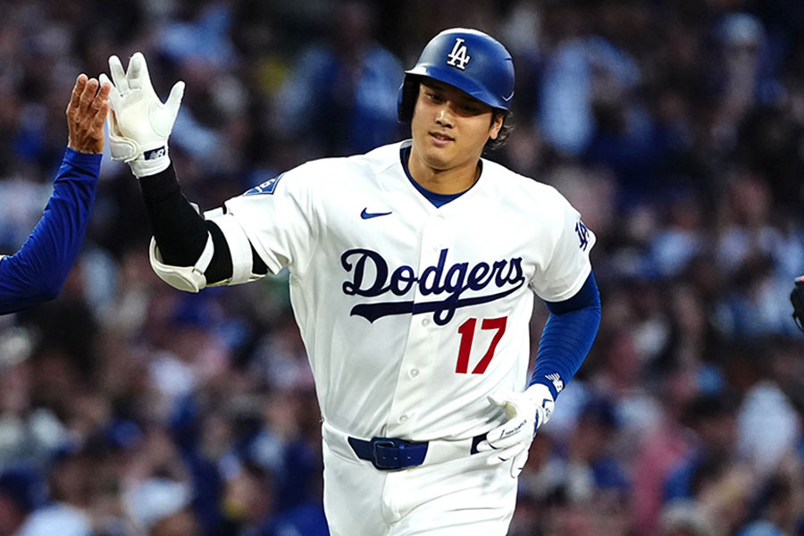 2試合連続の10号ソロを放ったドジャース・大谷翔平【写真：黒澤崇】