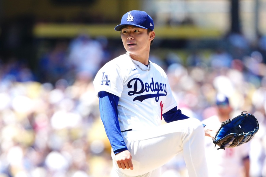 5勝目を挙げたドジャース・山本由伸【写真：黒澤崇】