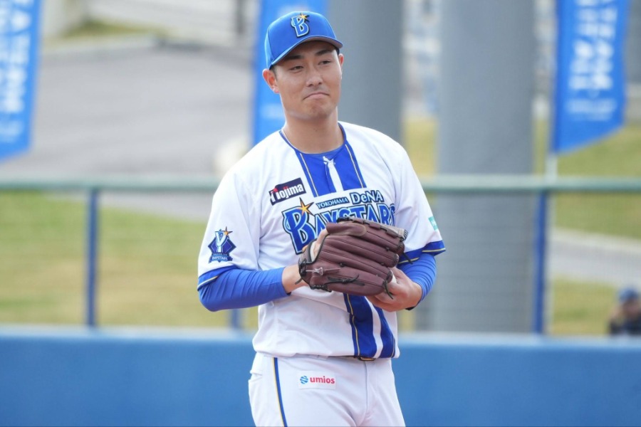 93番の新ユニホームで初の1軍登板を目指す庄司陽斗【写真：町田利衣】
