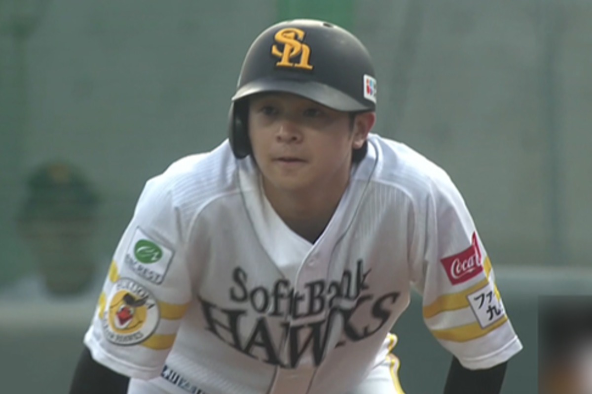 広島戦に出場したソフトバンク・川瀬晃【画像：パーソル パ・リーグTV】