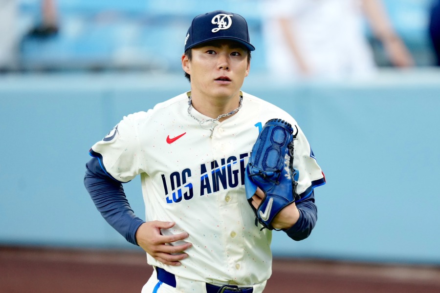 エンゼルス戦に先発したドジャース・山本由伸【写真:黒澤崇】