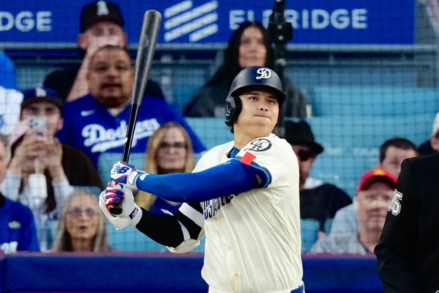 2打席目に本塁打を放ったドジャース・大谷翔平【写真:黒澤崇】