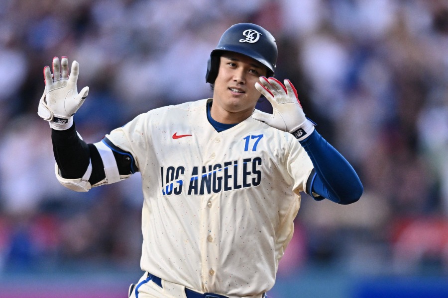 初回に本塁打を放ったドジャース・大谷翔平【写真:ロイター】