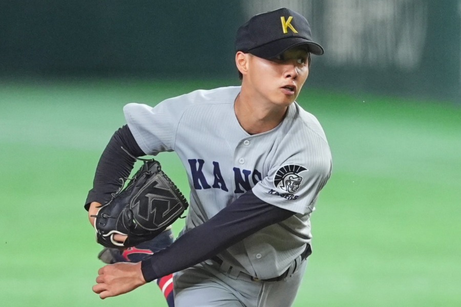 北海学園大戦で好投した関西大・米沢友翔【写真:小林靖】