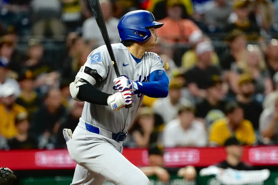 パイレーツ戦に出場したドジャース・大谷翔平【写真：黒澤崇】