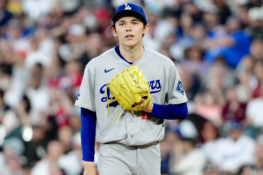 Wソックス戦に先発したドジャース・佐々木朗希【写真:黒澤崇】